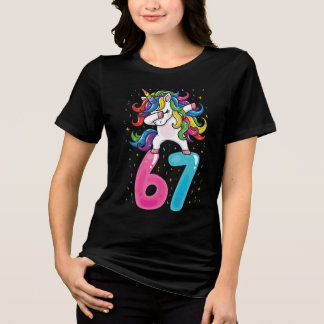 67 ミーム ユニコーン ガールズ シックス セブン Gen Alpha トライブレンドＴシャツ