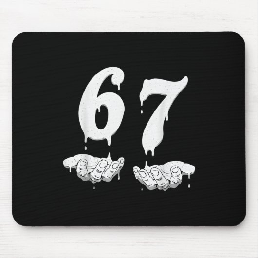 67 ミーム ユーモア ナンバー 6 7 マウスパッド (正面)