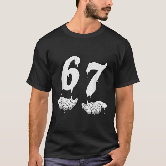 67 ミーム ユーモア ナンバー 6 7 Tシャツ (正面)