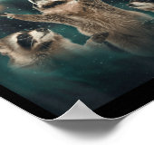 67 ミーム ラクーン 月に向かって吠える 6 7 面白い 不思議 ポスター (角)