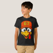 67 ミーム 七面鳥の顔 6 7 感謝祭 メンズ Tシャツ (正面フル)