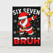 67 ミーム 六七 ブル ダビングサンタ 面白い クリスマス カード (黄色い花)