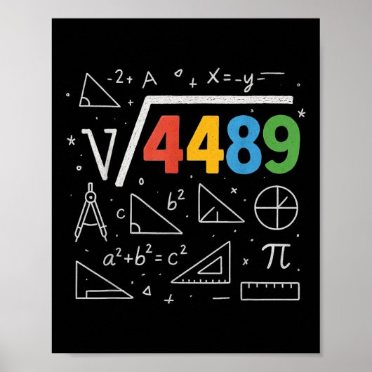 67 ミーム 平方根 4489 スラング シックス セブン 数学 先生 T ポスター (正面)