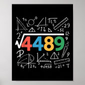 67 ミーム 平方根 4489 スラング シックス セブン 数学 教師 Tシャツ ポスター (正面)