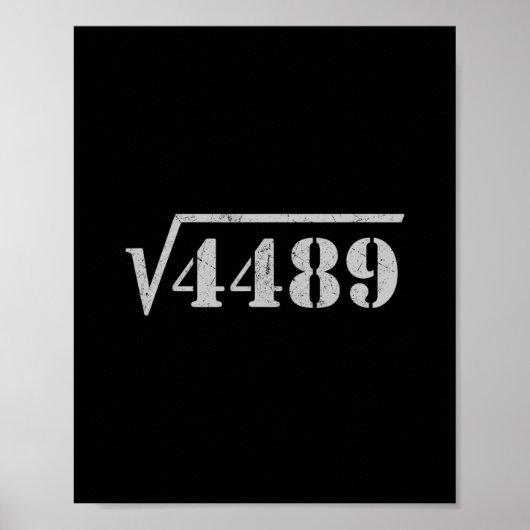 67 ミーム 平方根 4489 スラング 数学 6 7 レトロ メンズ ポスター (正面)
