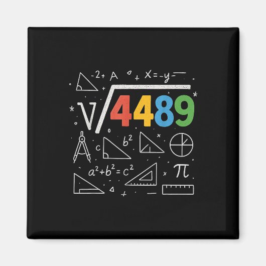 67 ミーム 平方根 4489 スラング 67 数学 先生 T マグネット (正面)