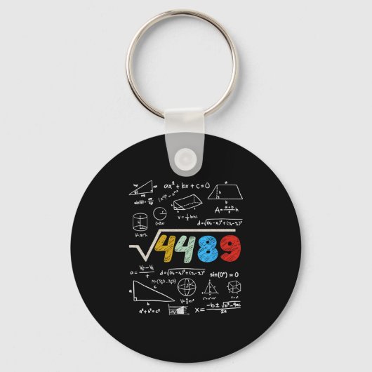 67 ミーム 平方根 4489 計算してね 面白い 誕生日 キーホルダー (正面)