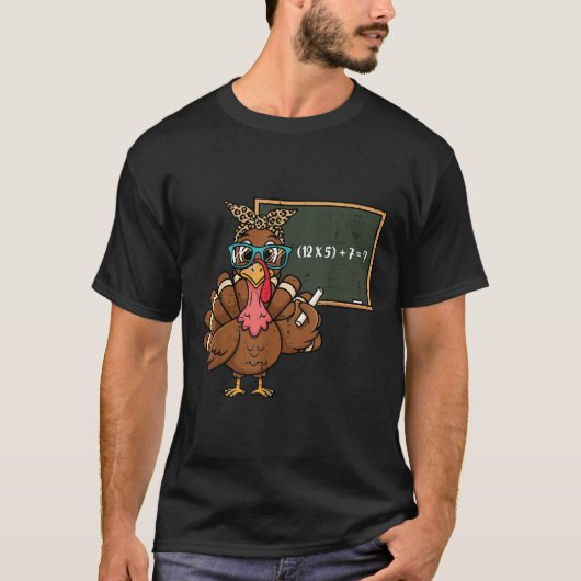 67 ミーム 感謝祭 七面鳥 おもしろ 6 7 先生 メンズ  Tシャツ (正面)