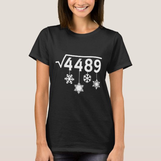 67 ミーム 数学教師 クリスマス スノーフレーク スクエア R Tシャツ (正面)