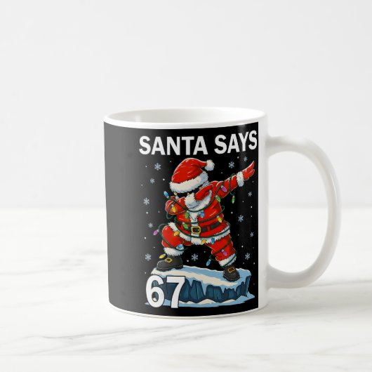 67 ミーム 楽しい 六七 クリスマス 6-7 ミーム サンタ 6 コーヒーマグカップ (右)