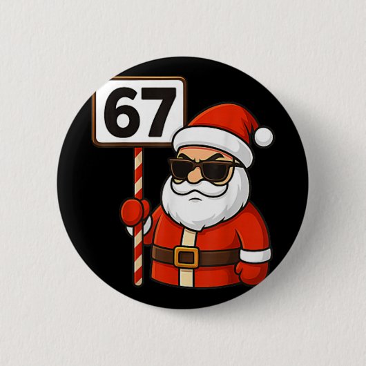 67 ミーム 楽しい 数字 クリスマス ギフト 缶バッジ (正面)