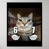 67 ミーム 楽しい 猫 シックス セブン ミーム 6 7 ポスター (正面)