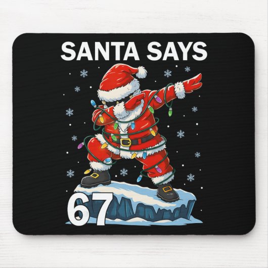 67 ミーム 楽しい 6 7 クリスマス 6-7 ミーム サンタ6 マウスパッド (正面)