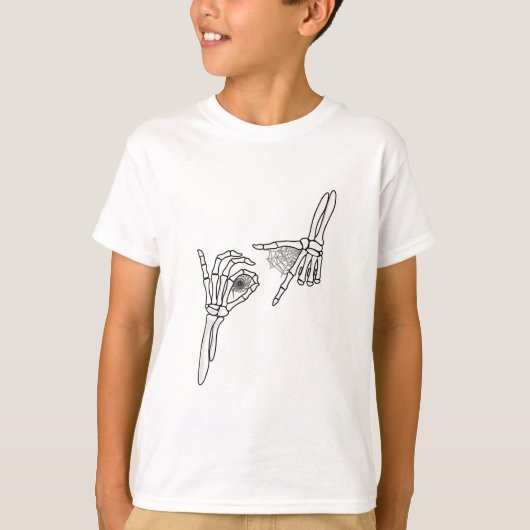 67 ミーム 骸骨 手 6 7 ハロウィン シックス セブン Tシャツ (正面)