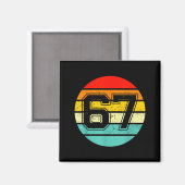 67 ミーム 67 6 7 ミーム おもしろい 数字 ヴィンテージ マグネット (正面/裏面)