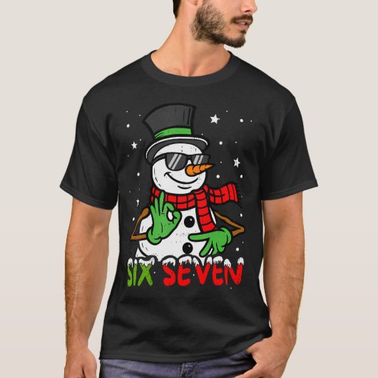 67 ミーム 67 スノーマン おもしろ クリスマス Gen Z アルファ Tシャツ (正面)