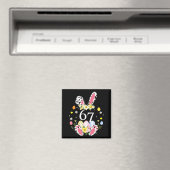 67 ミーム 6 7 うさぎ ヒョウ柄 キッズ 笑える マグネット (インサイチュ (食洗機))