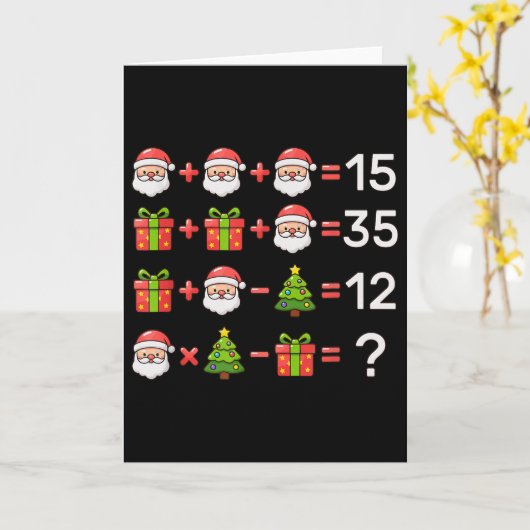 67 ミーム 6 7 クリスマス 数学 方程式 Xmas ログ カード (黄色い花)