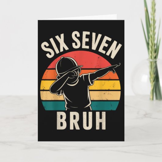 67 ミーム 6 7 ナンバー ダブリング シックス セブン ブラ  カード (正面)