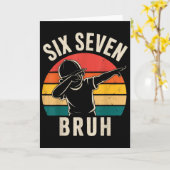 67 ミーム 6 7 数字 ダブリング シックス セブン ブラ  カード (黄色い花)