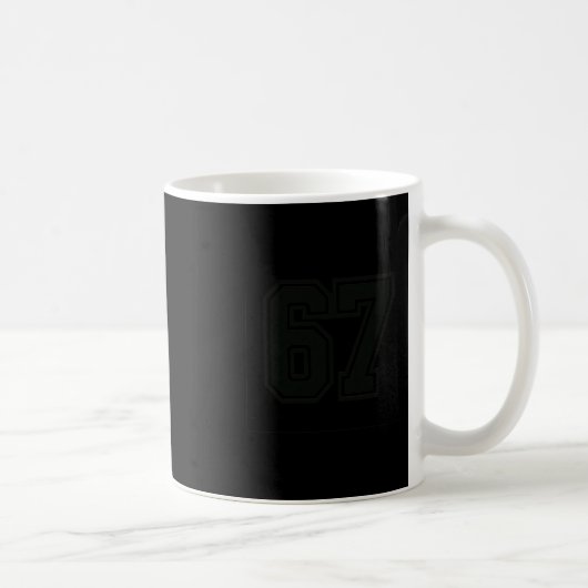 67 ミーム 6 7 笑えるデザイン コーヒーマグカップ (右)