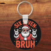 67 ミーム 6 7 笑える サンタ クリスマス シックス セブン Bruh キーホルダー (正面)