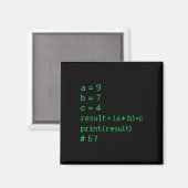 67 ミーム Python コード結果 ギーク ユーモア シックス セブン プログラマー マグネット (正面/裏面)