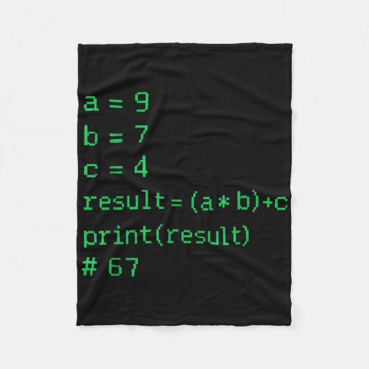 67 ミーム Python コード 結果 ギーク ユーモア シックス セブン プログラマー フリースブランケット (正面)