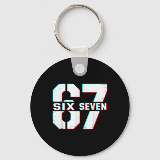 67 ミーム Six Seven 面白い 6 7 世代アルファスラング 6-7 キーホルダー (正面)