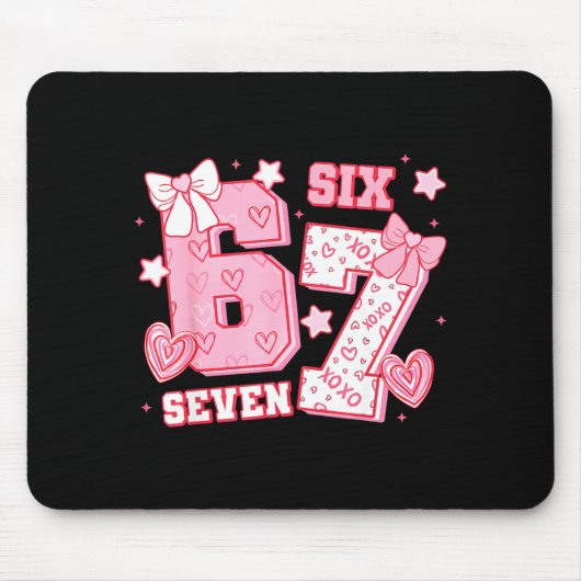 67 ミーム Six Seven 6 7 バレンタインデー マウスパッド (正面)