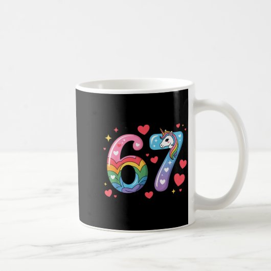 67 ミーム Tシャツ 番号 ふざけた シックス セブン 6 7 コーヒーマグカップ (右)