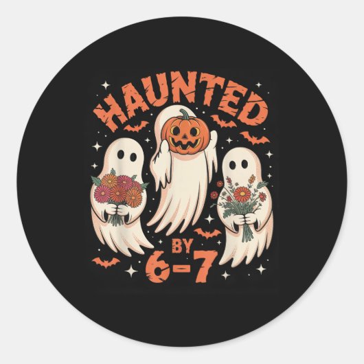 67 メム ハロウィン お化け ラウンドシール (正面)