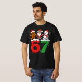 67 メメクリスマス サンタ 雪だるま ホリデー Tシャツ (正面フル)