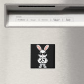 67 メメ おもしろい 数字 兎 ウサギ シングルス E マグネット (インサイチュ (食洗機))