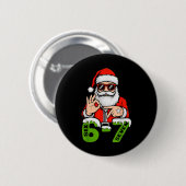 67 メメ 六 七 サンタ クリスマス おもしろ Gen Z アルファ 缶バッジ (正面&裏面)