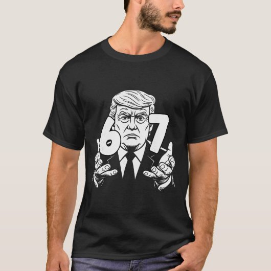 67 メメ 楽しい トランプ 67 手 メメ スラング 6 7 手 Tシャツ (正面)