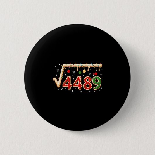 67 メモリークリスマス平方根 4489 6 7 数学 缶バッジ (正面)