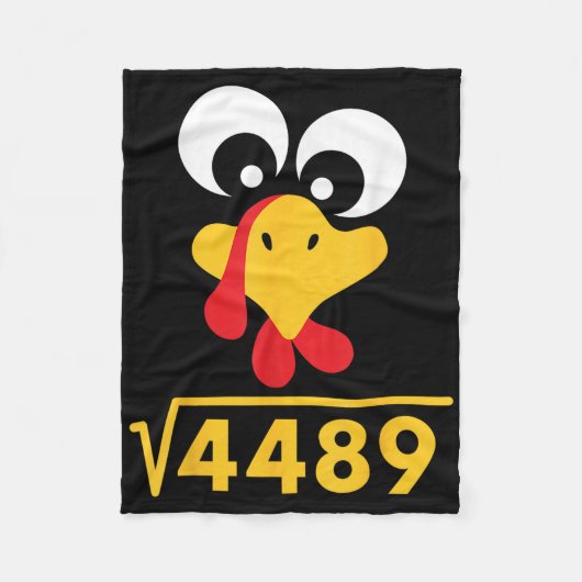 67 メモ平方根 4489 七面鳥 感謝祭 数学 フリースブランケット (正面)