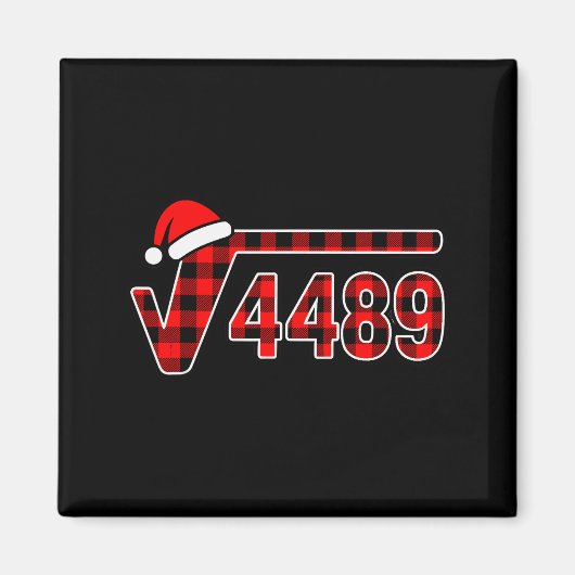 67 メモ Christmas 平方根 4489 数学 6 7 マグネット (正面)