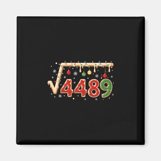 67 メモ Christmas 平方根 4489 数学Tシャツ マグネット (正面)