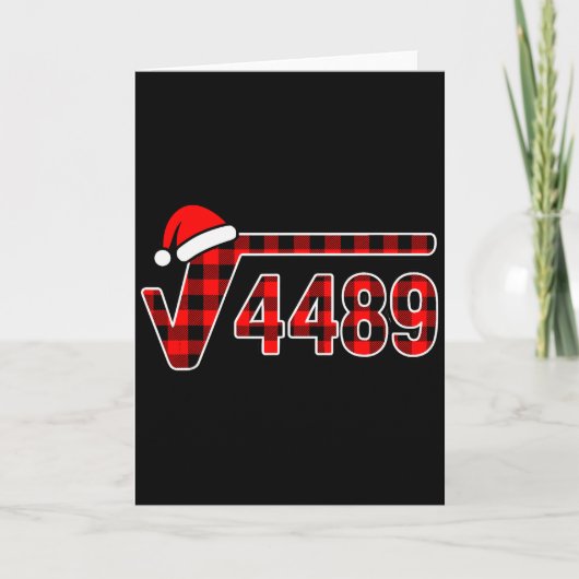67 メーム クリスマス 平方根 4489 六七 数学 カード (正面)