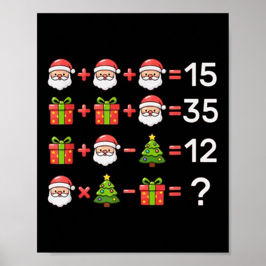 67+メーム クリスマス 算数 式 Xmas ログ ポスター (正面)