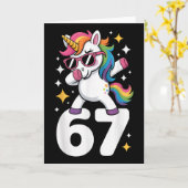 67 ユニコーンがダブってる Six Seven ミーム 面白い カード (黄色い花)
