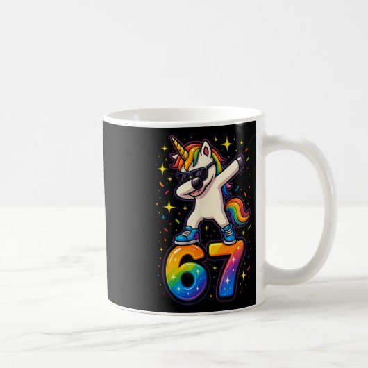 67 ユニコーン ダビング Six Seven ミーム おもしろ _1 コーヒーマグカップ (右)