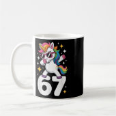 67 ユニコーン ダビング Six Seven ミーム 面白い  コーヒーマグカップ (左)