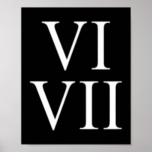 67 ローマ数字 Vi Vii おもしろ シックスセブン ミーム マッチ ポスター