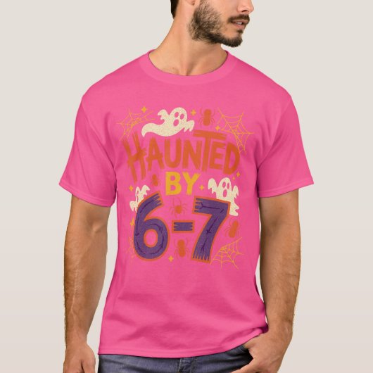 67 先生 ハロウィン おばけ 六七 メモ 数学 Tシャツ (正面)