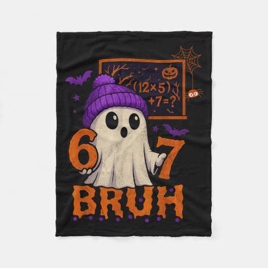 67 先生 ハロウィン ゴースト シックス セブン ミーム 数学の方程式 フリースブランケット (正面)