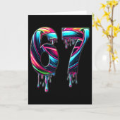 67 六七 6 7 ミーム デザイン 面白い 6 7 カード (黄色い花)