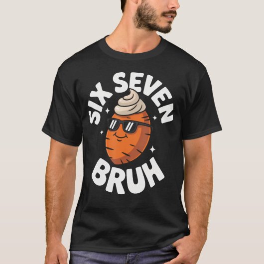 67 感謝祭 楽しい シックス セブン ミーム サツマイモ Tシャツ (正面)